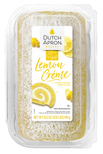 Dutch Apron® Bakery Lemon Creme Filled Lemon Cake Roll Perspective: front