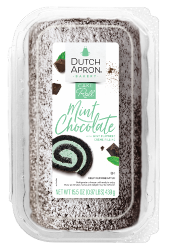Dutch Apron® Bakery Chocolate with Mint Creme Filling Cake Roll Perspective: front