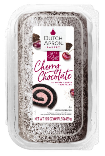 Dutch Apron Bakery® Chocolate Cake Roll with Cherry Flavored Crème Filling Perspective: front