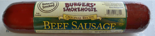 Burgers' Smokehouse Original Recipe Beef Sausage Perspective: front