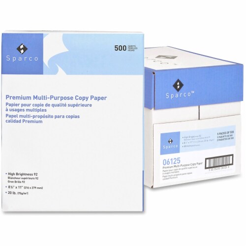 Sparco Copy Paper 92 GE/112 ISO 20 Lb 8-1/2 x11  2500/CT WE 06125 Perspective: front