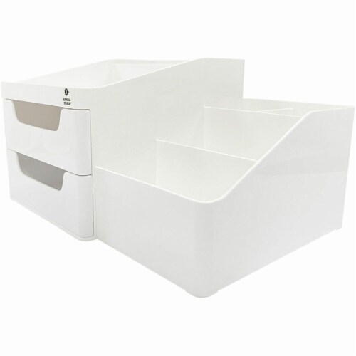 Business Source Multi-Grid Desktop Organizer - 7 Compartment(s) - 2 Drawer(s) - 5.7