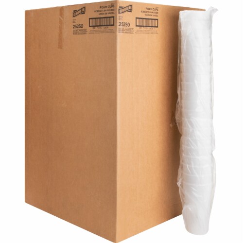 Genuine Joe Styrofoam Cups 20 oz 500 CT White 25250 Perspective: front