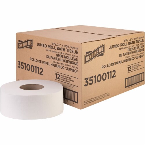 Genuine Joe Jumbo Jr Dispenser Bath Tissue Roll - 2 Ply - 3.30 Genuine Joe Jumbo Jr Dispenser Bath Tissue Roll - 2 Ply - 3.30