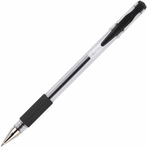 Integra Gel Ink Stick Pens - Black Gel-based Ink - Clear, Chrome Barrel - 1 Dozen Integra Gel Ink Stick Pens - Black Gel-based Ink - Clear, Chrome Barrel - 1 Dozen