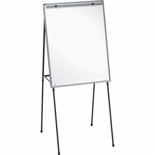 Lorell Dry-Erase Board Easel Rubber Feet 40 -70  Black 75684 Perspective: front