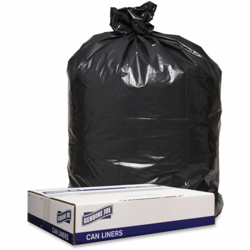 Genuine Joe Trash Can Liners 1.2mil 43 x47  100BG/CT Black 98210 Perspective: front