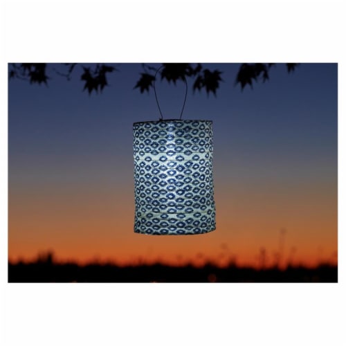 Allsop Home & Garden 31593 Soji Printed Cylinder Lantern, Tribal Diamond Perspective: front