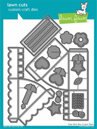 Lawn Cuts Custom Craft Die-Cake Slice Box Perspective: front