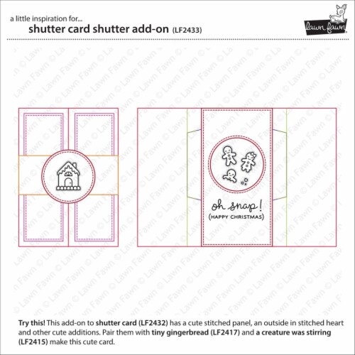 Lawn Cuts Custom Craft Die -Shutter Card Add-On Perspective: front