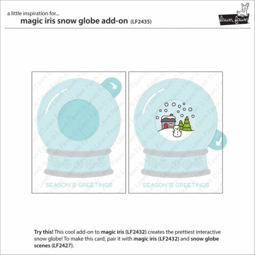 Lawn Cuts Custom Craft Die -Magic Iris Snow Globe Add-On Perspective: front