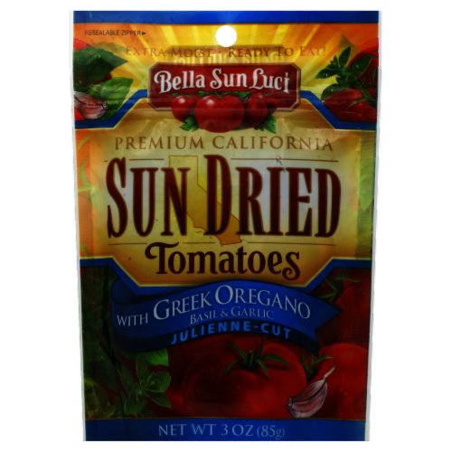 Bella Sun Luci Julienne Cut Sun Dried Tomatoes with Greek Oregano Basil & Garlic Perspective: front