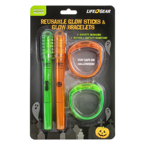 Life Gear® Halloween Reusable Glow Sticks & Glow Bracelets