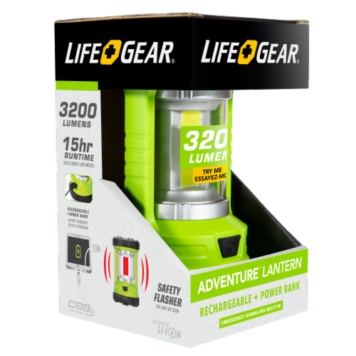 Life+Gear 41-3992 2,200-Lumen USB Rechargeable Lantern and Powerbank Perspective: front