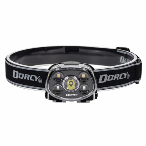 Dorcy Pro 11 in. LED 470-Lumen High CRI & UV Tilt Headlamp Flashlight Gray DCY414320 Perspective: front