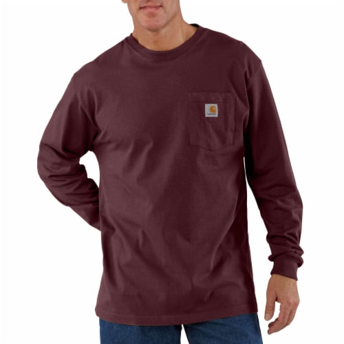 Carhartt Men’s Loose Fit Heavyweight Long-Sleeve Pocket T-Shirt Perspective: front