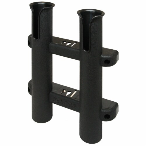 Sea-Dog Two Pole Side Mount Rod Storage Rack - Black Perspective: front