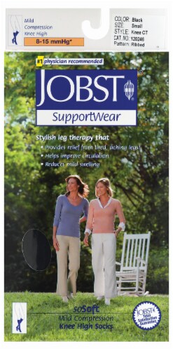 Jobst Women's So Soft Ribbed Size 4.5-6.5 Black Socks, 1 Count
