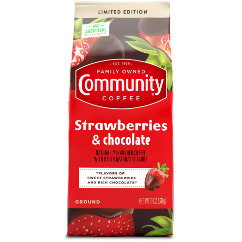 Community Coffee® Strawberries & Chocolate Ground Coffee Perspective: front