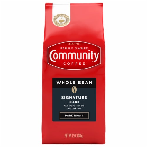 Community Coffee Signature Blend Dark Roast Whole Bean Coffee Perspective: front
