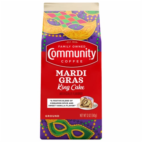 Community Coffee® Mardi Gras King Cake Ground Coffee Perspective: front