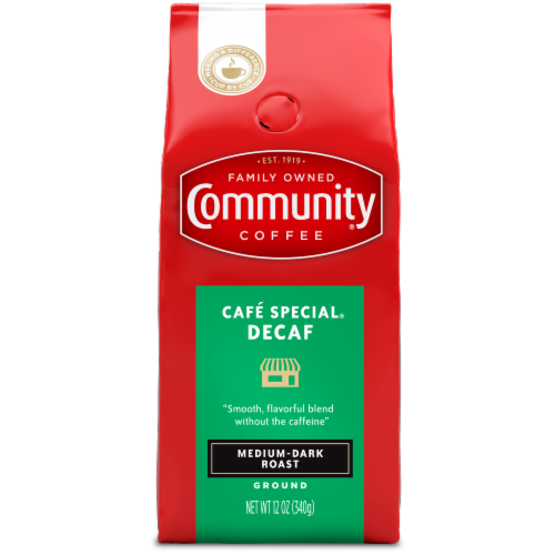 Community Coffee® Decaf Cafe Special® Medium-Dark Roast Ground Coffee Perspective: front