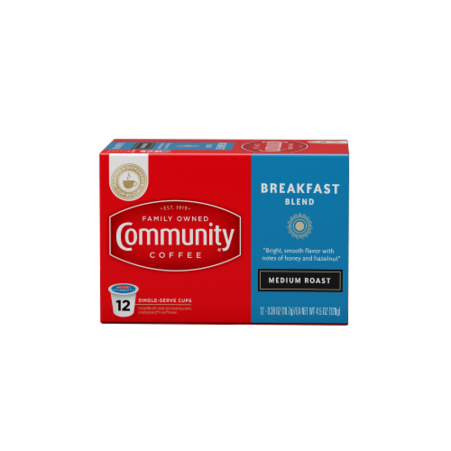 Community Coffee® Breakfast Blend Medium Roast K-Cup Coffee Pods Perspective: front