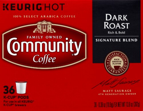Community Coffee® Signature Blend Dark Roast K-Cup Coffee Pods Perspective: front