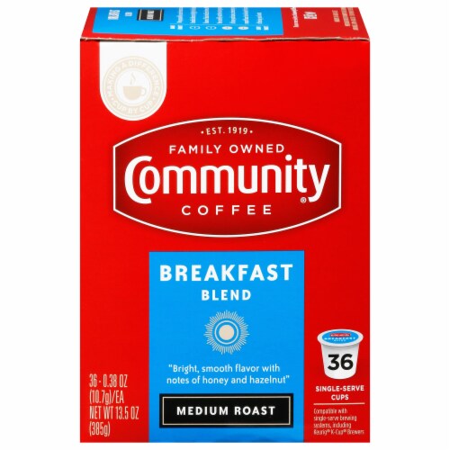 Community Coffee® Breakfast Blend Medium Roast K-Cup Coffee Pods Perspective: front