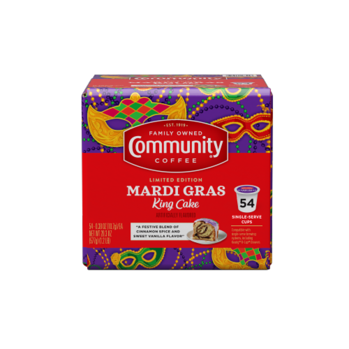 community coffee mardi gras king cake k cups