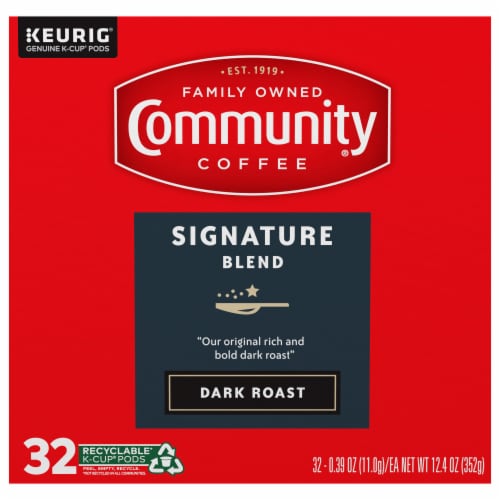 Community Coffee® Signature Blend Dark Roast Pods Perspective: front