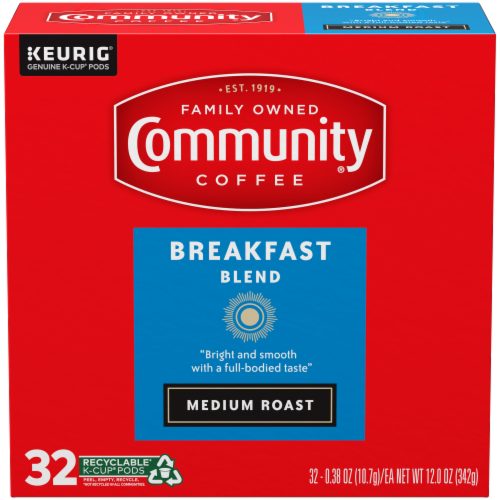 Community Coffee® Breakfast Blend Medium Roast K-Cup Coffee Pods Perspective: front