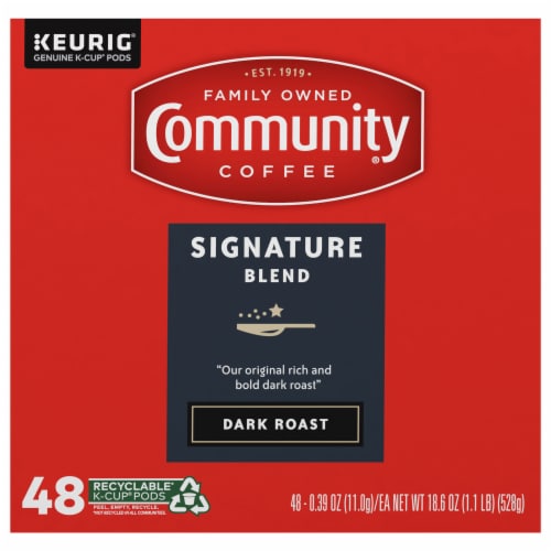 Community Coffee® Signature Blend Dark Roast K-Cup® Coffee Pods Perspective: front