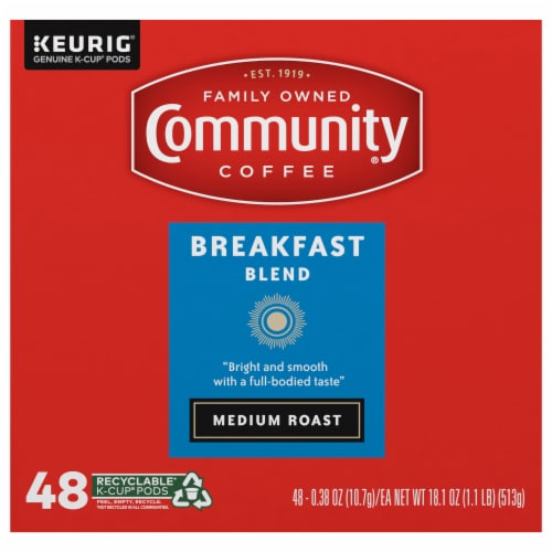 Community Coffee® Breakfast Blend Medium Roast K-Cup® Coffee Pods Perspective: front