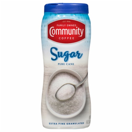 Community® Coffee Extra Fine Granulated Pure Cane Sugar Perspective: front