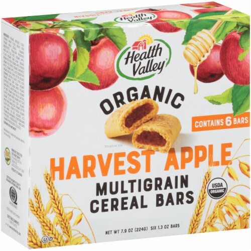 Health Valley Organic Apple Cobbler Cereal Bars Perspective: front