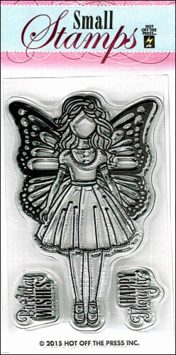 Hot Off the Press Small Stamps Girl with Wings Stamp - 3 Piece Perspective: front
