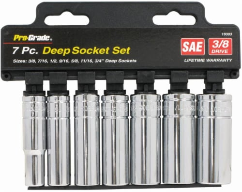 ProGrade Deep Socket Set 3/8-Inch Drive Perspective: front