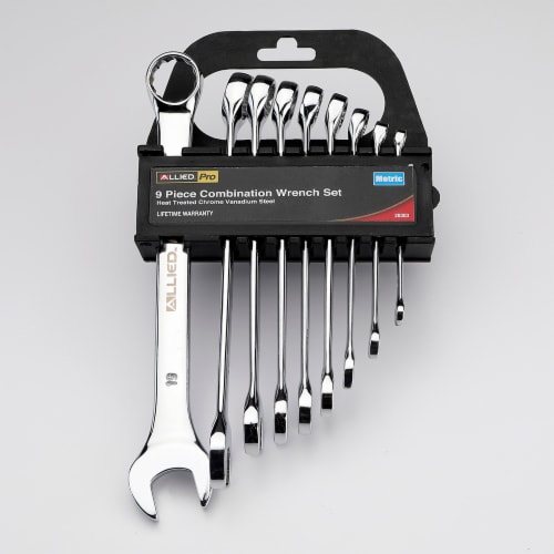 Allied Metric Raised Panel Combination Wrench Set Perspective: front