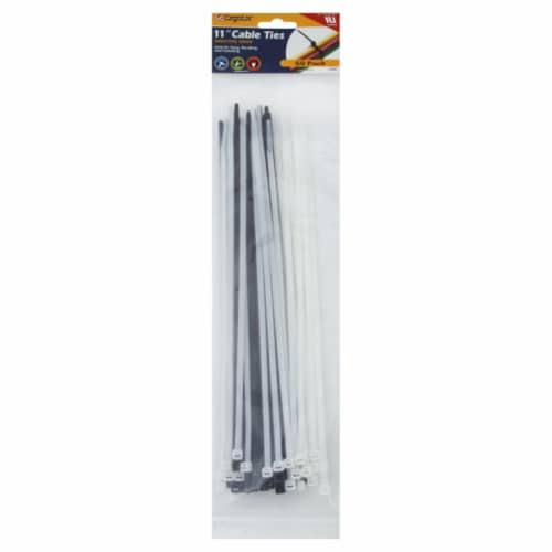 CargoLoc™ Black/Natural Industrial Grade Cable Ties - 50 Pack Perspective: front