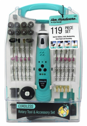 Her Hardware Ladies Cordless Rotary Tool Kit Hobby Set, 119 pc - Fred Meyer