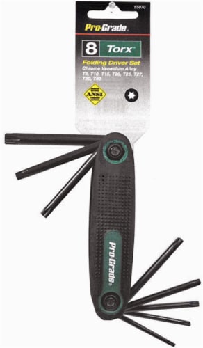 Pro-Grade® 8-Piece Folding Torx Driver Set Perspective: front