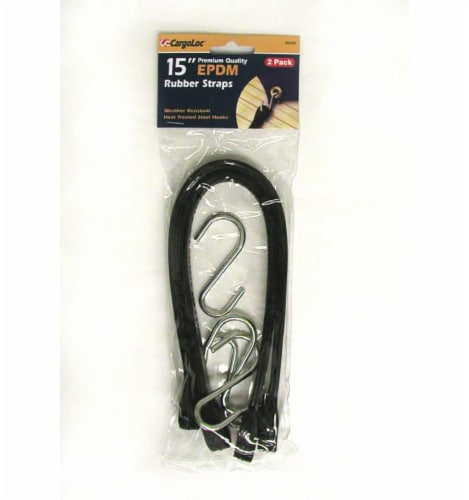CargoLoc 15in EPDM Rubber Straps - Black Perspective: front