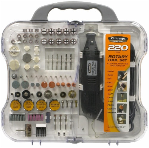 Chicago Power Tool 220 Piece Rotary Tool Set, 220Piece - Smith's Food and  Drug