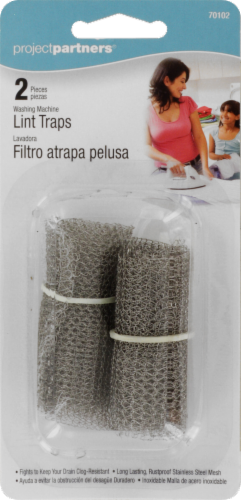 Project Partners Stainless Steel Lint Trap Silver Laundry Supplies Perspective: front