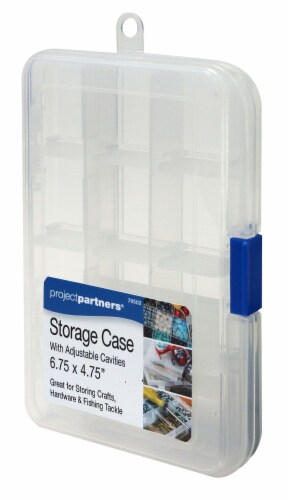 Project Partners Plastic Adjustable Storage Box - Clear Perspective: front