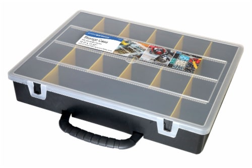 Project Partners Plastic Storage Box - Clear/Black Perspective: front