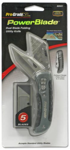 Pro-Grade 2-Blade Folding Knife - Gray/Black Perspective: front