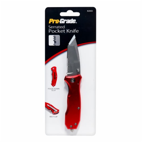 Pro-Grade® Serrated Pocket Knife Perspective: front