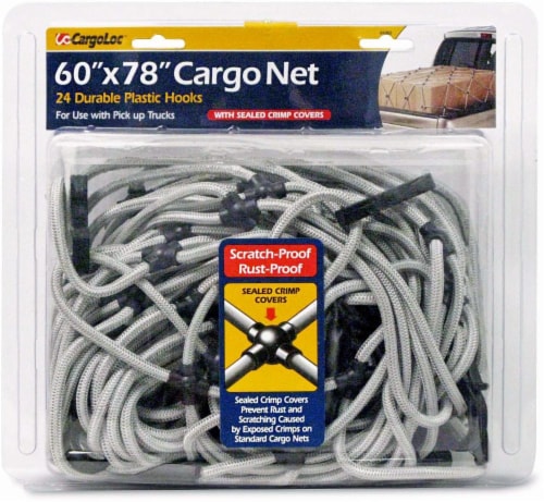 CargoLoc Cargo Net with Sealed Crimp Covers - Silver Perspective: front